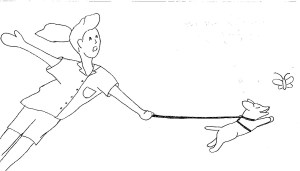 The reality of walking our dogs.