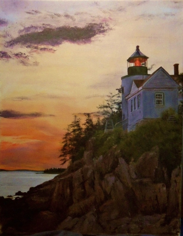 Lighthouse at sunset.