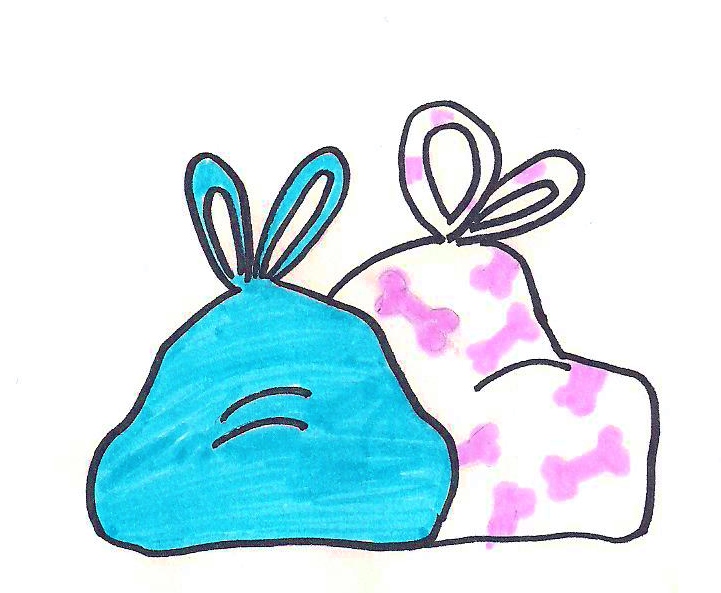 Two doggie waste bags.