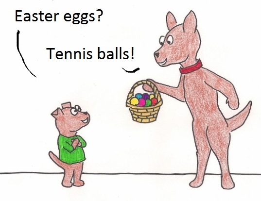 Easter eggs? Tennis balls!