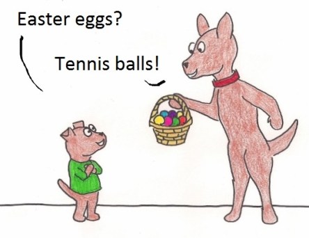 Easter eggs? Tennis balls!