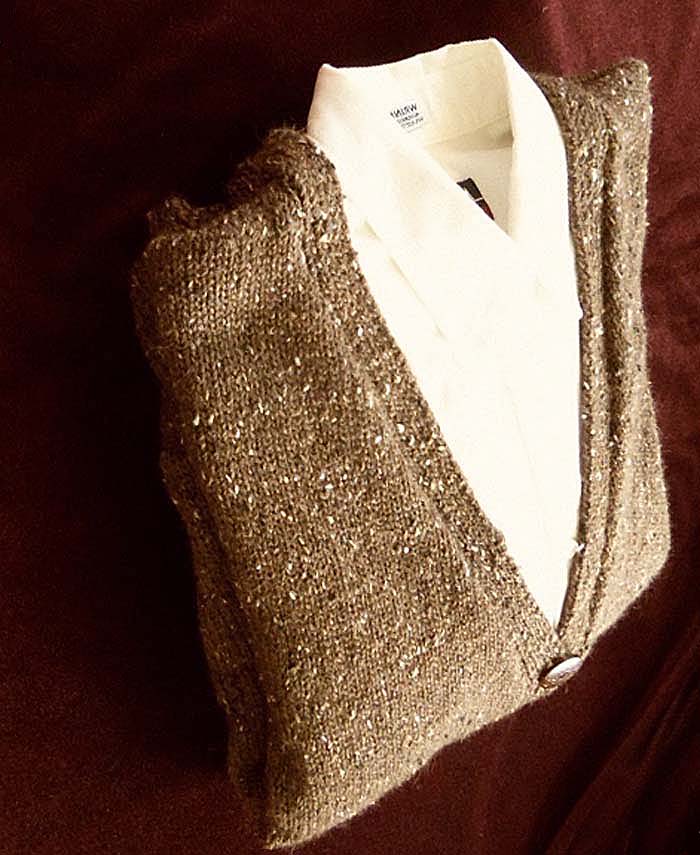 Hand Knit Man's Rocky Road Cardigan