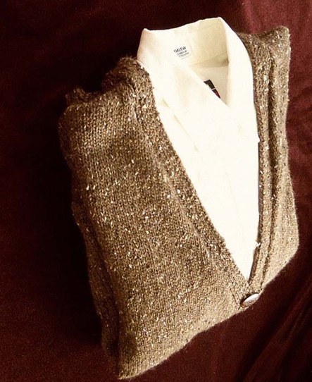 Hand Knit Man's Rocky Road Cardigan