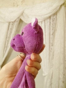 Plush purple dog toy