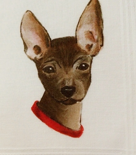 Hand painted Chihuahua dog handkerchief