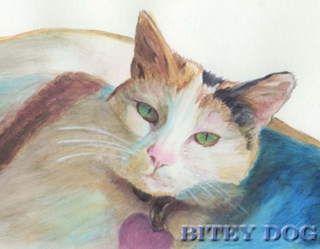 Watercolor painting of cat
