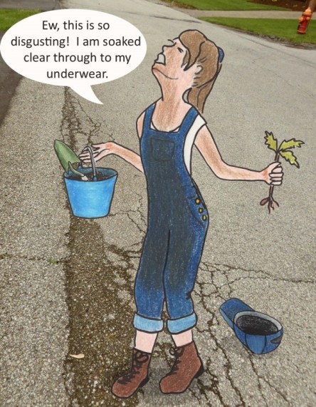 Ew, this is so disgusting! I am soaked clear through to my underwear.