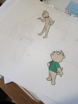 sketch of cartoon puppies