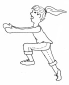 Sketch of woman running