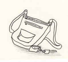 Drawing of a purse and keys