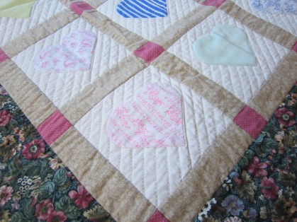 close up of memory quilt