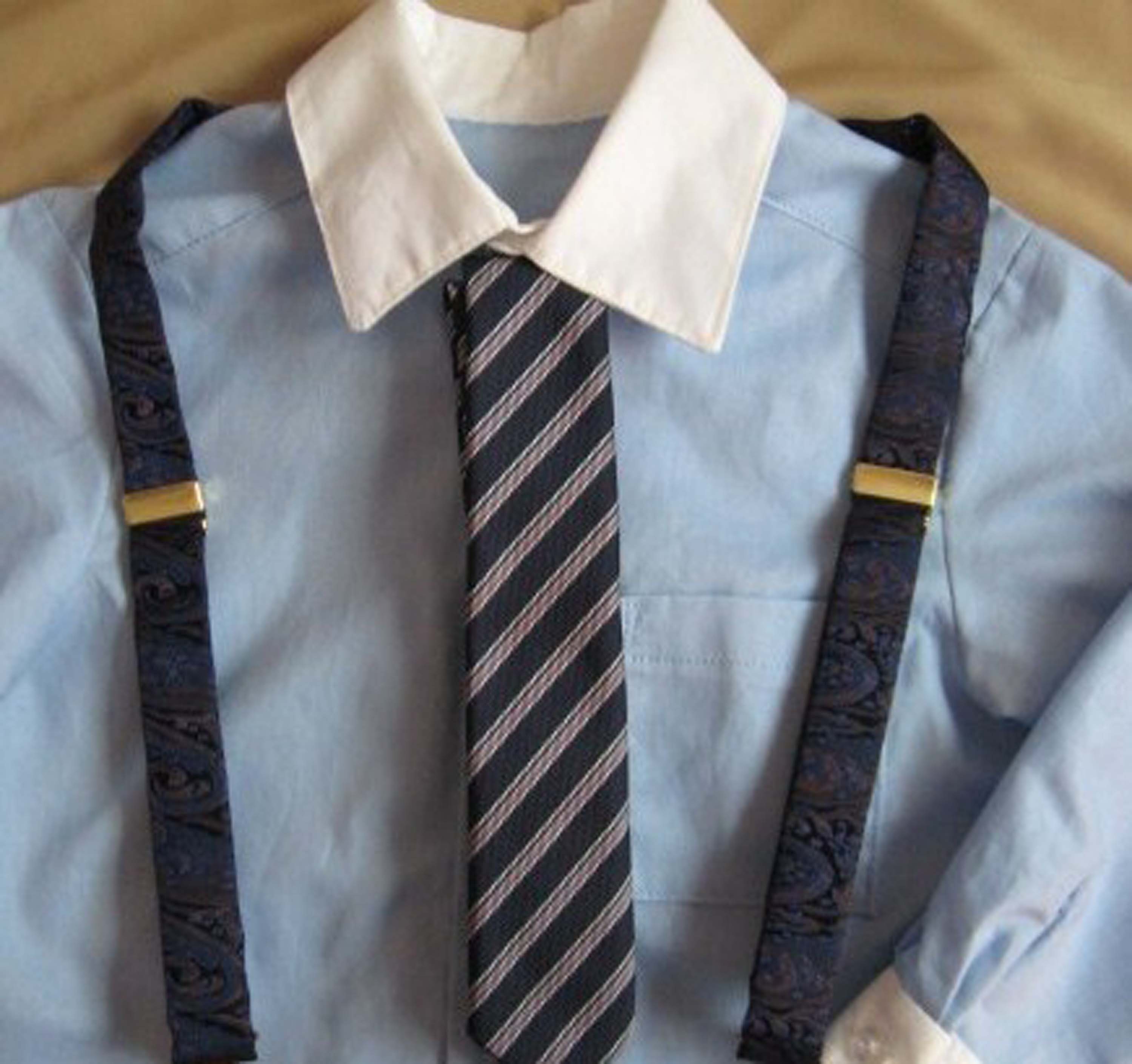 Boy's dress shirt, tie and suspenders