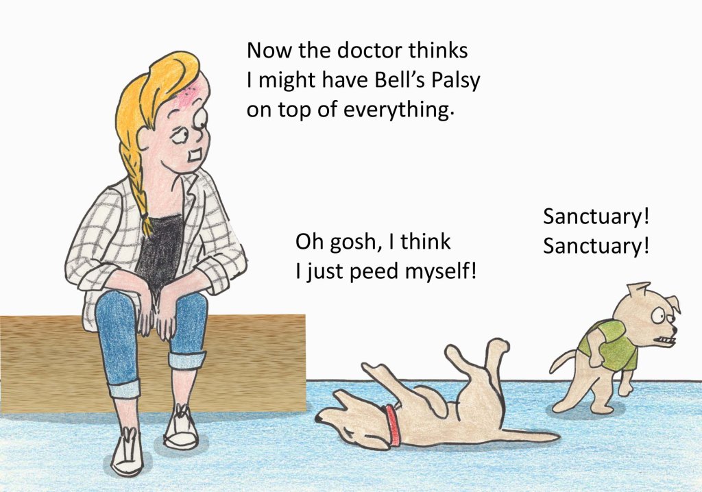 Now the doctor thinks I might have Bell's Palsy on top of everything. Oh gosh, I think I just peed myself! Sanctuary! Sanctuary!